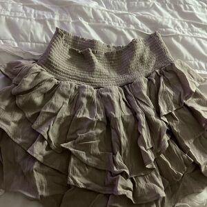 Beige ruffle skirt